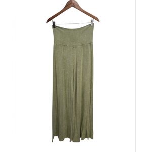 Chatoyant Green Mineral Wash Wide Leg Pants